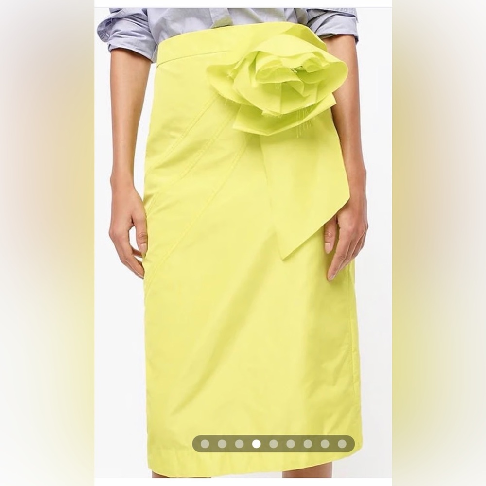 J. Crew Elegant Yellow  Taffeta Skirt NWOT Size 6